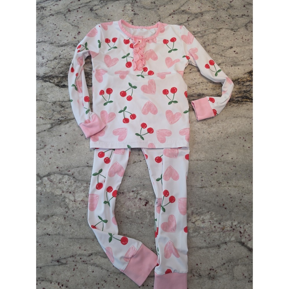 Cecil‎ & Lou cherries and heartslong sleeve pants set/pj set  3T NWOT